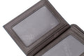 Mens Leather Trifold RFID Wallet With 2 ID Window With Gift Box Grey