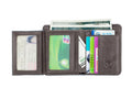 Mens Leather Trifold RFID Wallet With 2 ID Window With Gift Box Grey