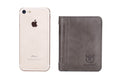 Mens Leather Trifold RFID Wallet With 2 ID Window With Gift Box Grey