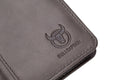 Mens Leather Trifold RFID Wallet With 2 ID Window With Gift Box Grey