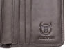Mens Leather Trifold RFID Wallet With 2 ID Window With Gift Box Grey