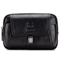 Mens Leather Waist Belt Phone Bag Mini Crossbody Shoulder Bag Purse Black TRANSVERSE