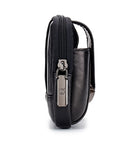 Mens Leather Waist Belt Phone Bag Mini Crossbody Shoulder Bag Purse Black TRANSVERSE
