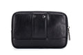 Mens Leather Waist Belt Phone Bag Mini Crossbody Shoulder Bag Purse Black TRANSVERSE