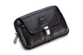 Mens Leather Waist Belt Phone Bag Mini Crossbody Shoulder Bag Purse Black TRANSVERSE