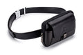 Mens Leather Waist Belt Phone Bag Mini Crossbody Shoulder Bag Purse Black TRANSVERSE