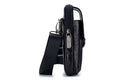 Mens Leather Waist Belt Phone Bag Mini Crossbody Shoulder Bag Purse Black VERTICAL