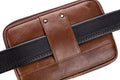 Mens Leather Waist Belt Phone Bag Mini Crossbody Shoulder Bag Purse Brown TRANSVERSE