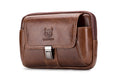 Mens Leather Waist Belt Phone Bag Mini Crossbody Shoulder Bag Purse Brown TRANSVERSE
