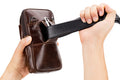 Mens Leather Waist Belt Phone Bag Mini Crossbody Shoulder Bag Purse Brown VERTICAL