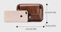 Mens Leather Waist Belt Phone Bag Mini Crossbody Shoulder Bag Purse Brown VERTICAL