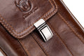 Mens Leather Waist Belt Phone Bag Mini Crossbody Shoulder Bag Purse Brown VERTICAL