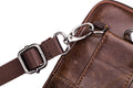 Mens Leather Waist Fanny Pack Mobile Phone Belt Waist Bag Brown