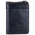 Mens Leather Wallet with Coin Pocket RFID Bifold Purse Card Holder Gift Black