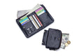 Mens Leather Wallet with Coin Pocket RFID Bifold Purse Card Holder Gift Black