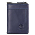 Mens Leather Wallet with Coin Pocket RFID Bifold Purse Card Holder Gift Blue