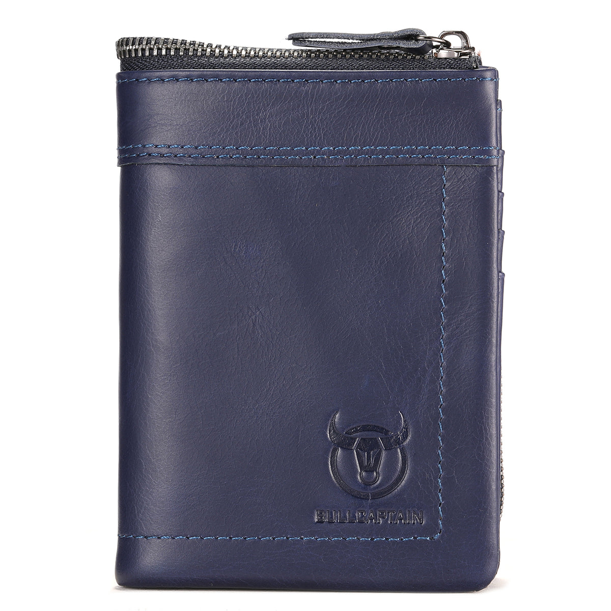 Mens Leather Wallet with Coin Pocket RFID Bifold Purse Card Holder Gift Blue
