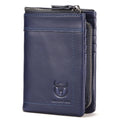 Mens Leather Wallet with Coin Pocket RFID Bifold Purse Card Holder Gift Blue