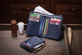 Mens Leather Wallet with Coin Pocket RFID Bifold Purse Card Holder Gift Blue