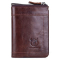 Mens Leather Wallet with Coin Pocket RFID Bifold Purse Card Holder Gift Coffee