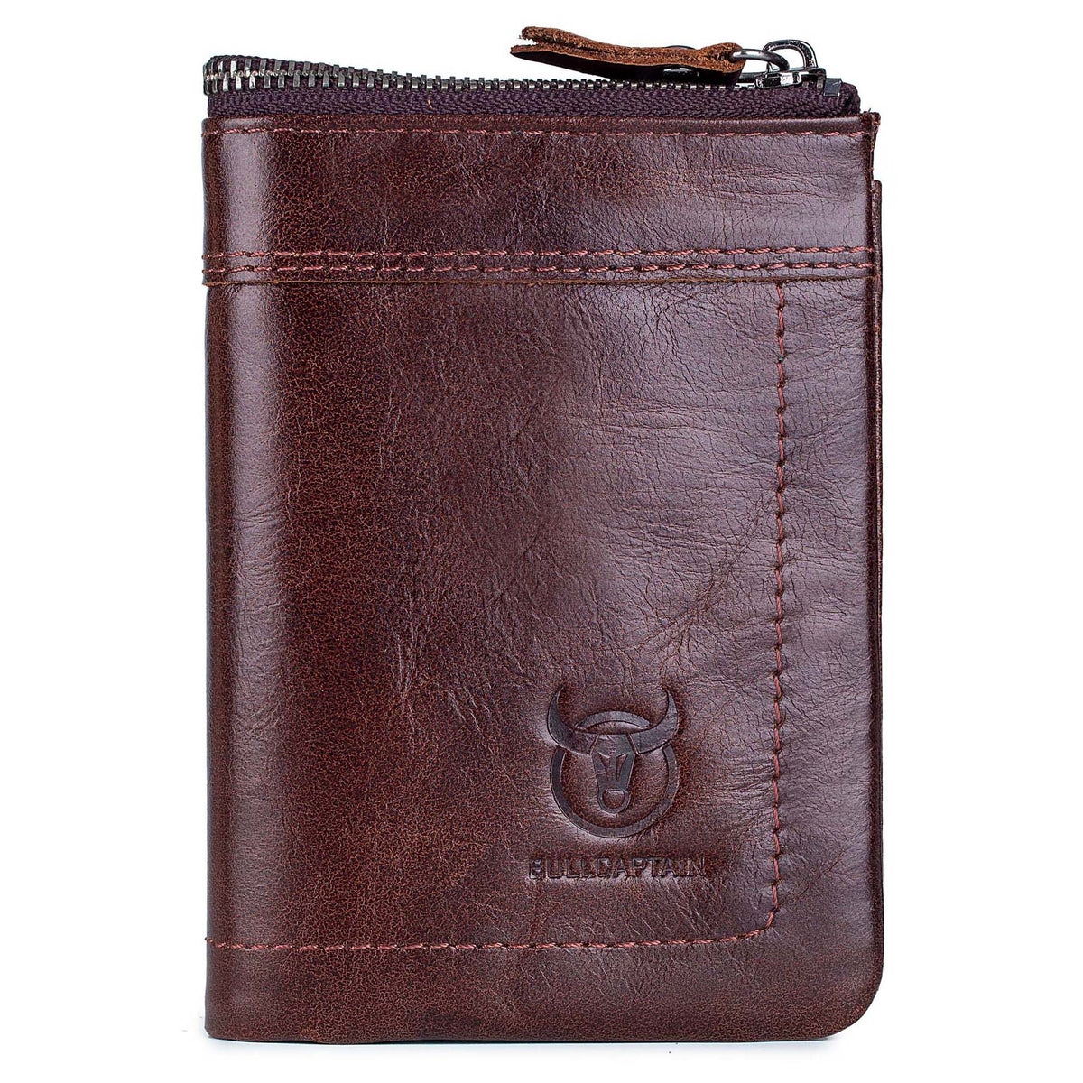 Mens Leather Wallet with Coin Pocket RFID Bifold Purse Card Holder Gift Coffee