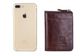 Mens Leather Wallet with Coin Pocket RFID Bifold Purse Card Holder Gift Coffee