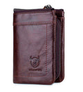 Mens Leather Wallet with Coin Pocket RFID Bifold Purse Card Holder Gift Coffee
