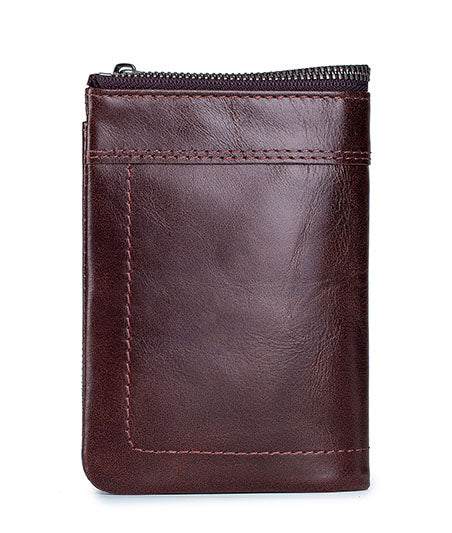 Mens Leather Wallet with Coin Pocket RFID Bifold Purse Card Holder Gift Coffee