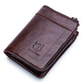 Mens Leather Wallet with Coin Pocket RFID Bifold Purse Card Holder Gift Coffee