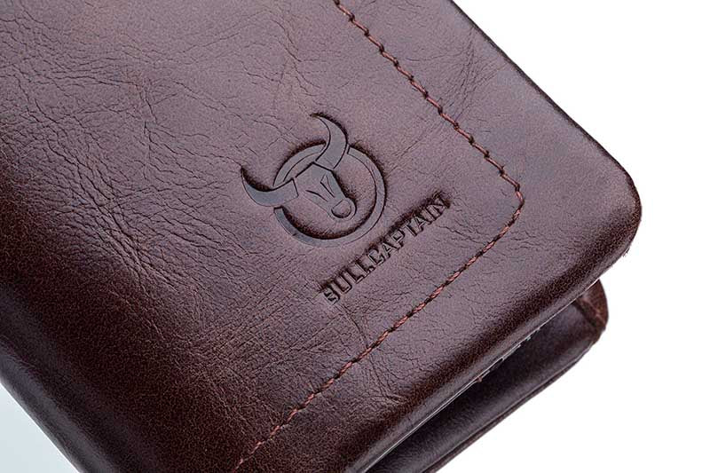 Mens Leather Wallet with Coin Pocket RFID Bifold Purse Card Holder Gift Coffee