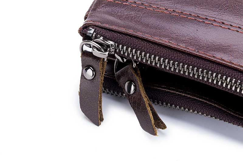 Mens Leather Wallet with Coin Pocket RFID Bifold Purse Card Holder Gift Coffee