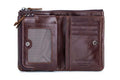 Mens Leather Wallet with Coin Pocket RFID Bifold Purse Card Holder Gift Coffee
