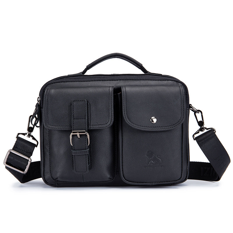 Mens Messenger Bag Vintage Waterproof Leather Laptop Retro Office Briefcase Black