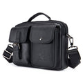Mens Messenger Bag Vintage Waterproof Leather Laptop Retro Office Briefcase Black