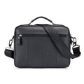 Mens Messenger Bag Vintage Waterproof Leather Laptop Retro Office Briefcase Black