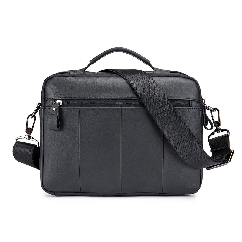 Mens Messenger Bag Vintage Waterproof Leather Laptop Retro Office Briefcase Black