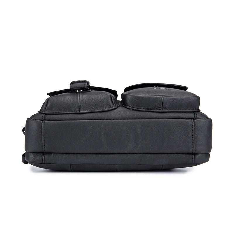 Mens Messenger Bag Vintage Waterproof Leather Laptop Retro Office Briefcase Black
