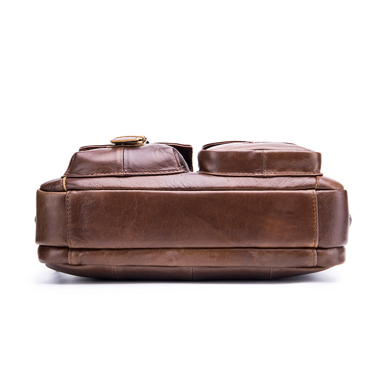 Mens Messenger Bag Vintage Waterproof Leather Laptop Retro Office Briefcase Coffee
