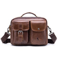 Mens Messenger Bag Vintage Waterproof Leather Laptop Retro Office Briefcase Coffee