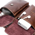 Mens Messenger Bag Vintage Waterproof Leather Laptop Retro Office Briefcase Coffee