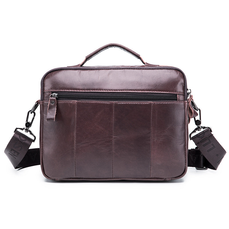 Mens Messenger Bag Vintage Waterproof Leather Laptop Retro Office Briefcase Coffee