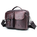 Mens Messenger Bag Vintage Waterproof Leather Laptop Retro Office Briefcase Coffee