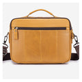 Mens Messenger Bag Vintage Waterproof Leather Laptop Retro Office Briefcase Yellow