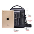 Mens Small Leather Crossbody Shoulder Office Business Work Buckle Bag Black