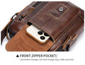 Mens Small Leather Crossbody Shoulder Office Business Work Buckle Bag Coffee