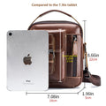 Mens Small Leather Crossbody Shoulder Office Business Work Buckle Bag Coffee