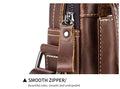 Mens Small Leather Crossbody Shoulder Office Business Work Buckle Bag Coffee