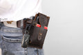 Mens Vintage Leather Belt Bag Cell Phone Purse Waist Bag Brown