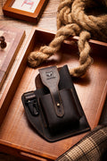 Mens Vintage Leather Belt Bag Cell Phone Purse Waist Bag Brown