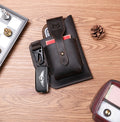 Mens Vintage Leather Belt Bag Cell Phone Purse Waist Bag Brown